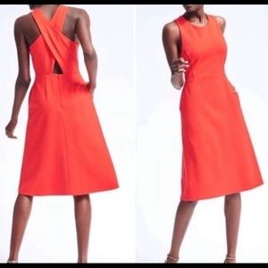 J crew cocktail dress cross cross back with pockets.